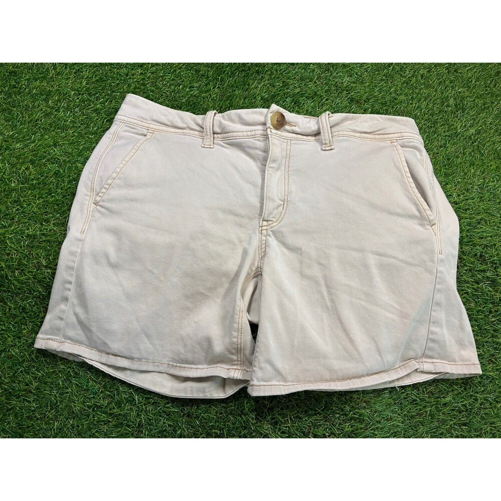 American Eagle Outfitters Khaki Chino Shorts Women’s Size 8 Beige Stretch Casual
